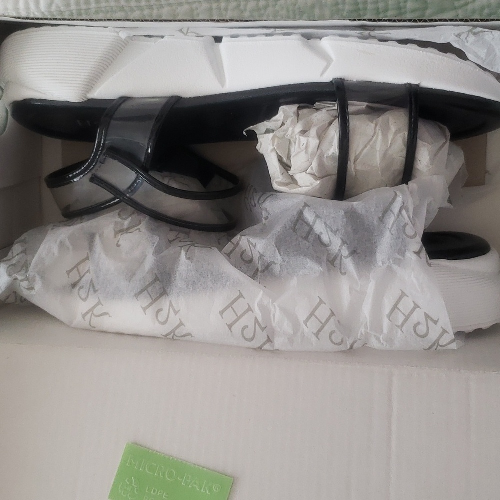 Black and white Sandals